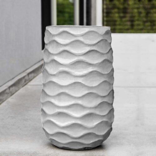 Tall Rumba Planter (terracotta In Snow White Glaze) contemporary, terracotta, terra cotta, garden, planter