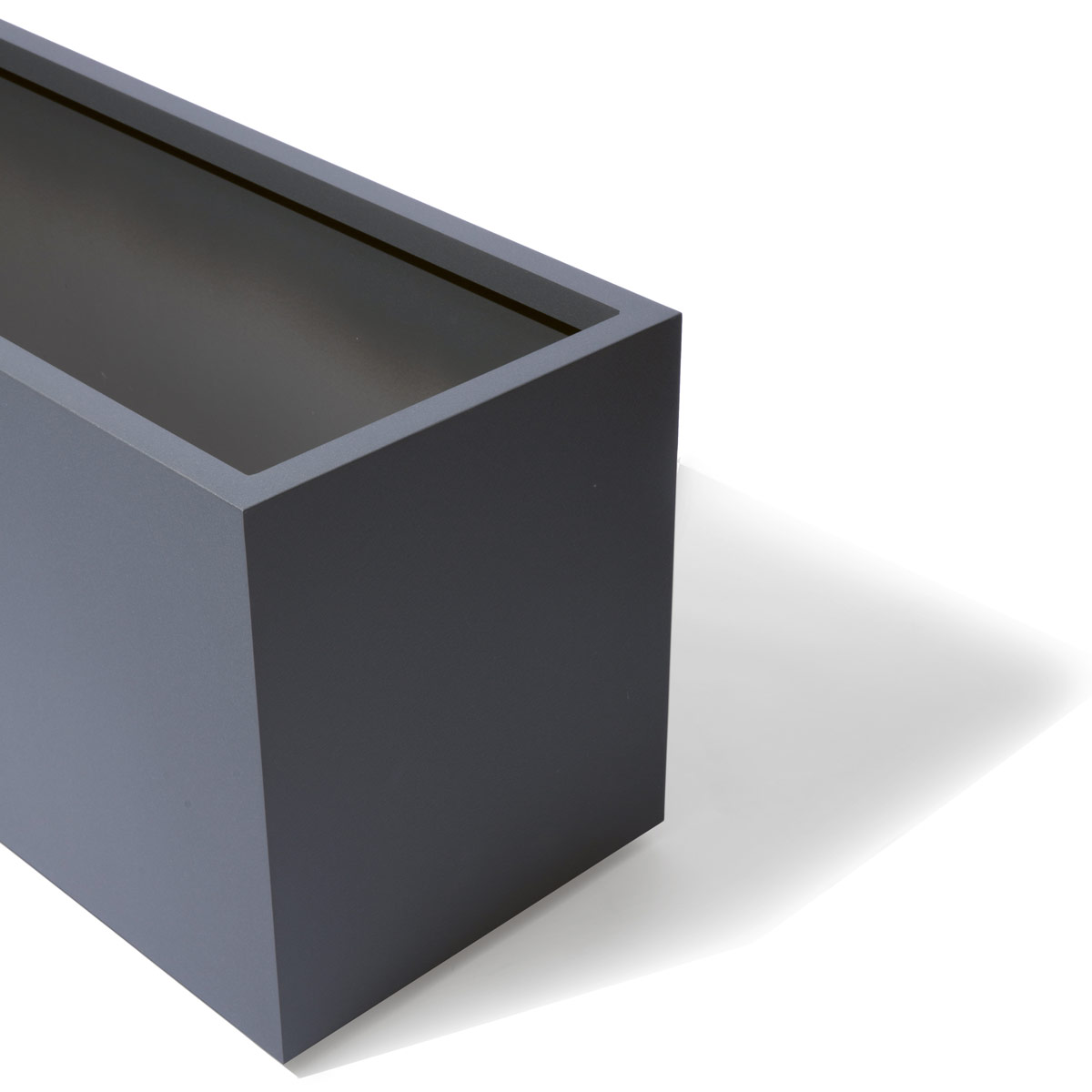 Tall Rectangular Planter Detail Material: Aluminum