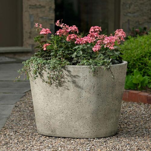 Tapered Oval Planter (Cast Stone in Greystone)