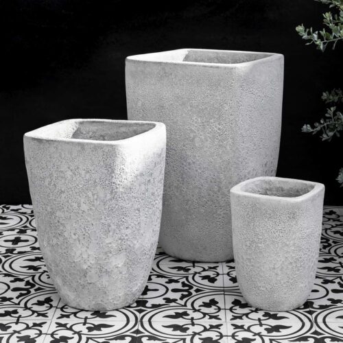 Teo Planters (terracotta In White Coral Finish) contemporary, terracotta, terra cotta, garden, planter