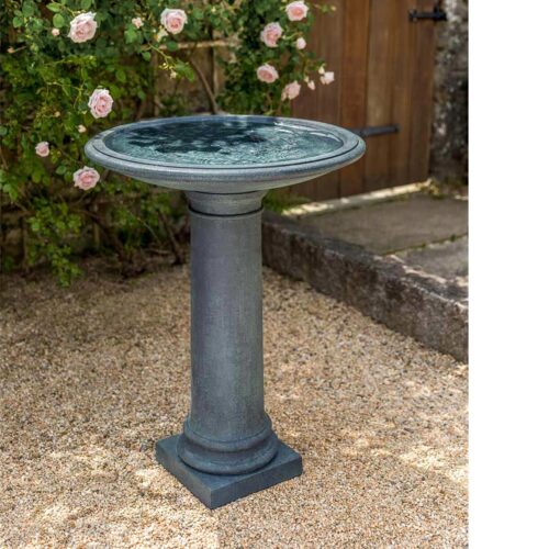 The Hampton Birdbath (cast Stone In Lead Antique Finish)