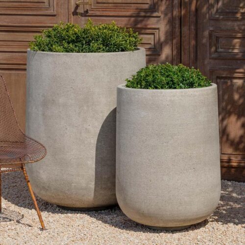 Tall Tribeca Planters (Cast Stone in Greystone)