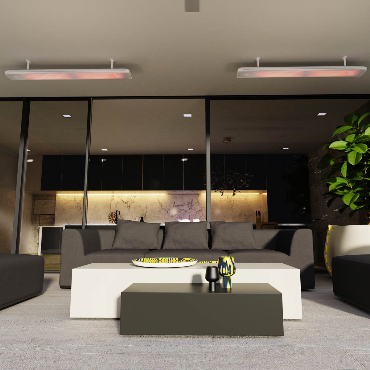 Vision 3200w Electric Radiant Heater Patio Install (in White)