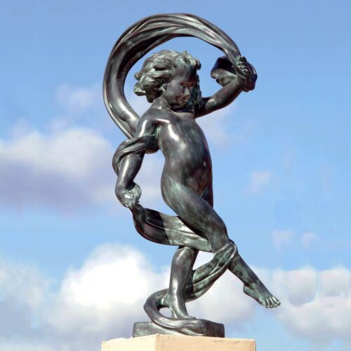 Wind Dancer Statue Material: Brass Finish: Verdigris wind dancing statue brass garden statuary